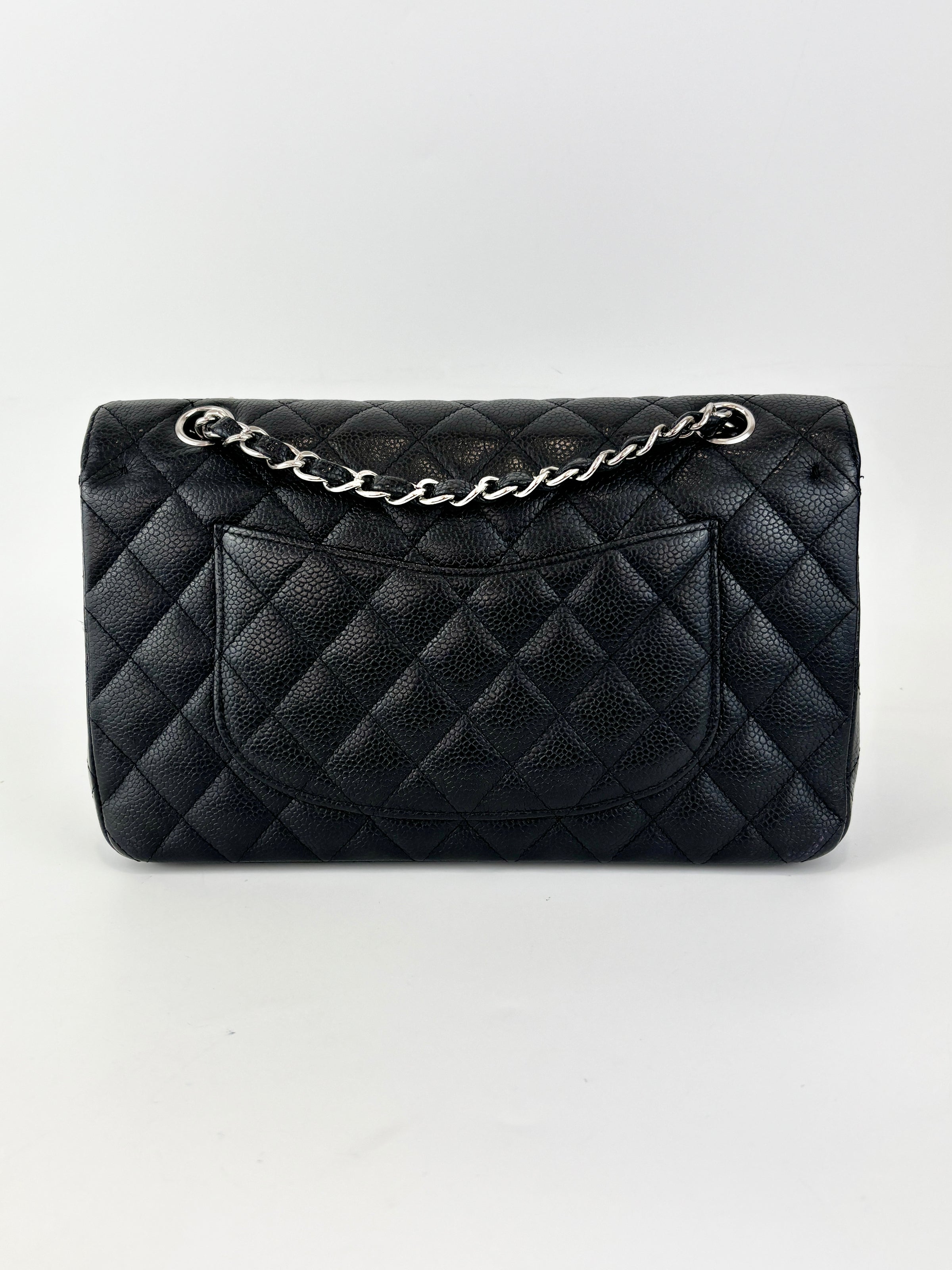 Chanel Medium Black Caviar Classic Flap SHW