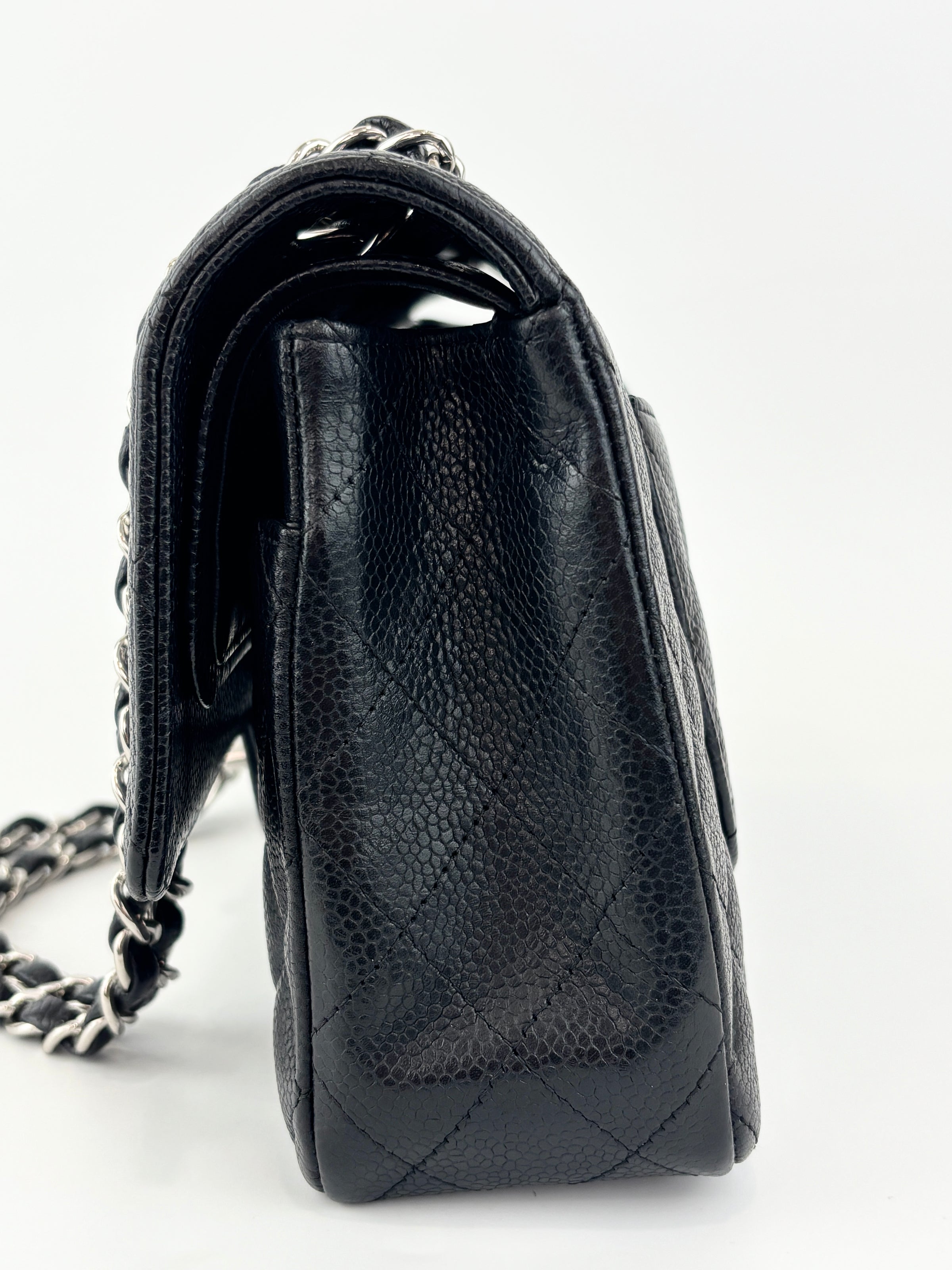 Chanel Medium Black Caviar Classic Flap SHW