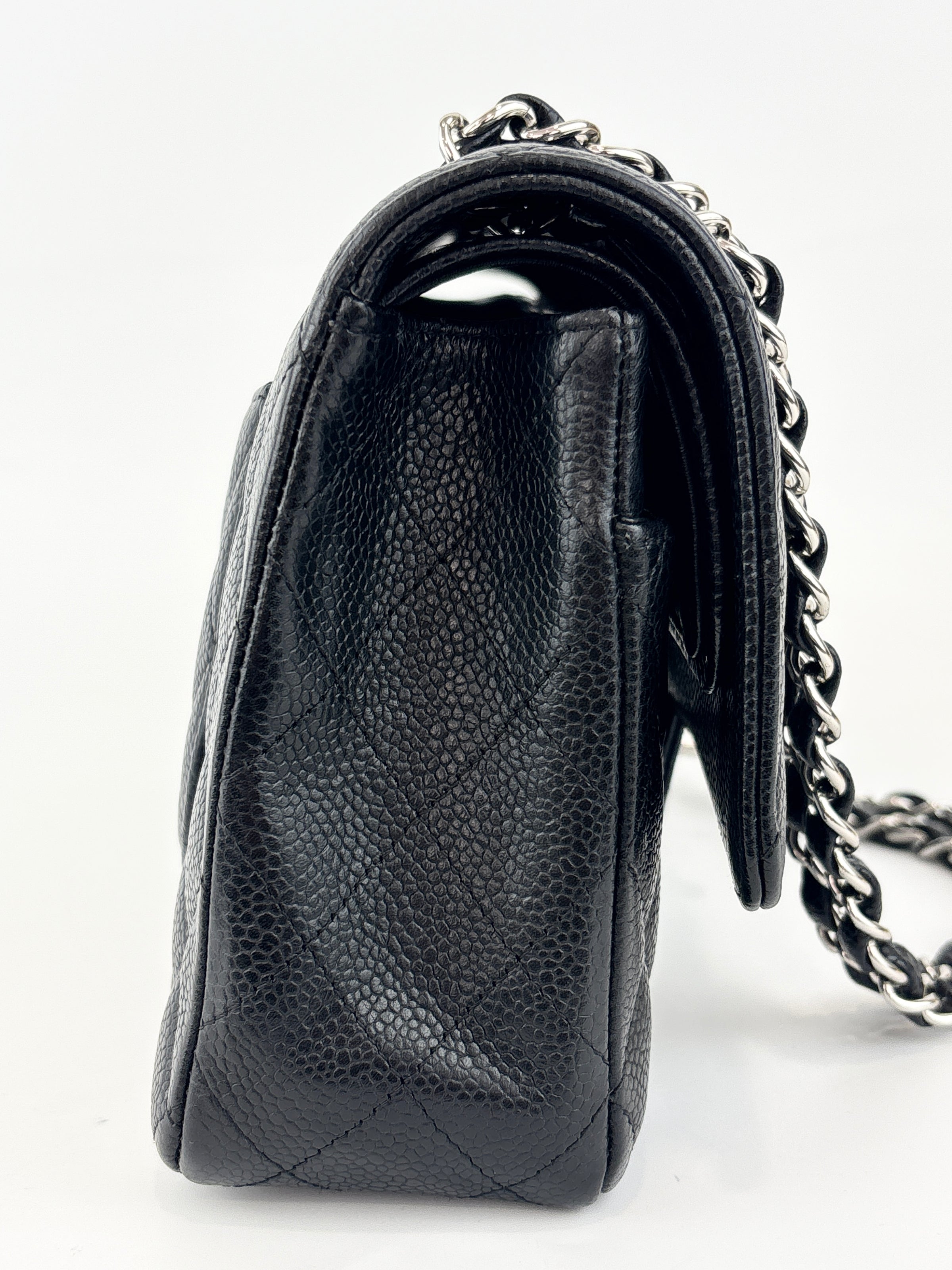 Chanel Medium Black Caviar Classic Flap SHW