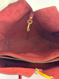 M40459 Kimono Tote in Monogram Canvas and Cerise Red Calfskin