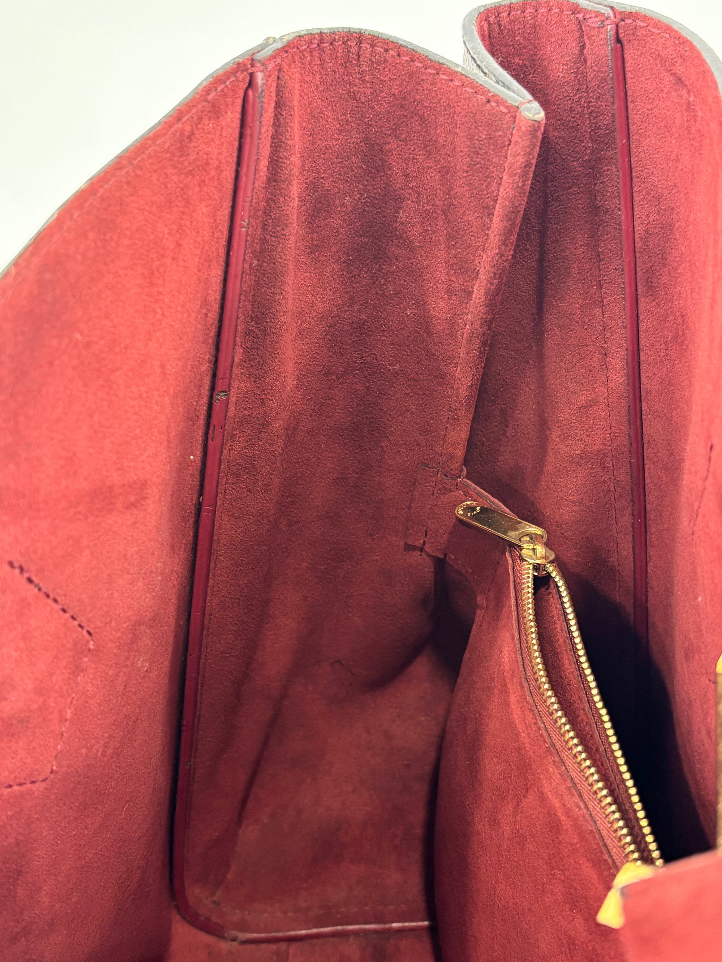 M40459 Kimono Tote in Monogram Canvas and Cerise Red Calfskin