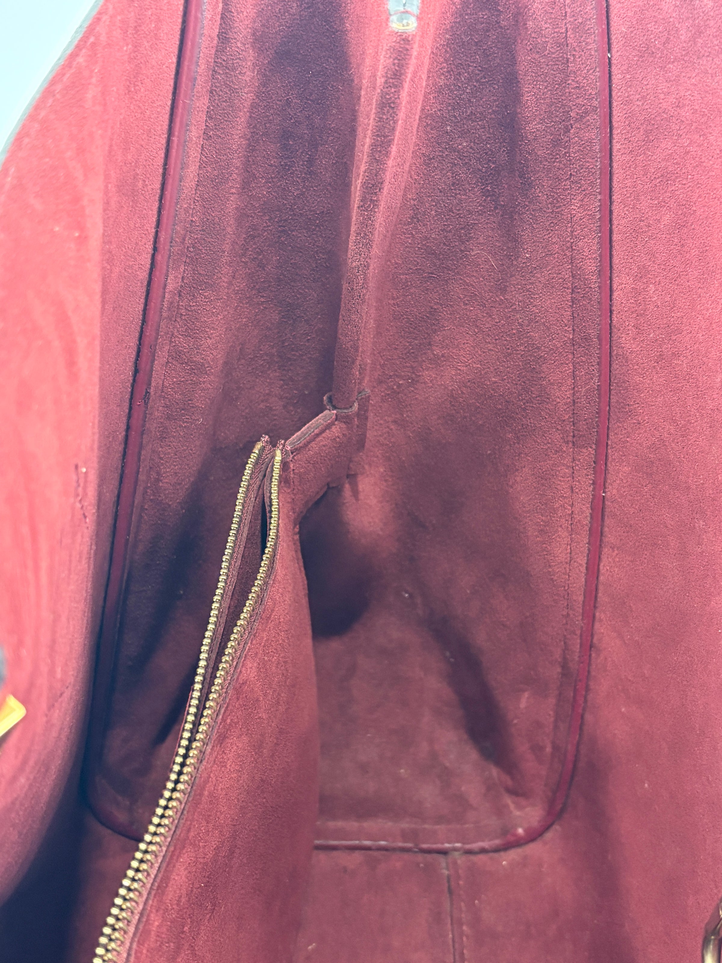 M40459 Kimono Tote in Monogram Canvas and Cerise Red Calfskin