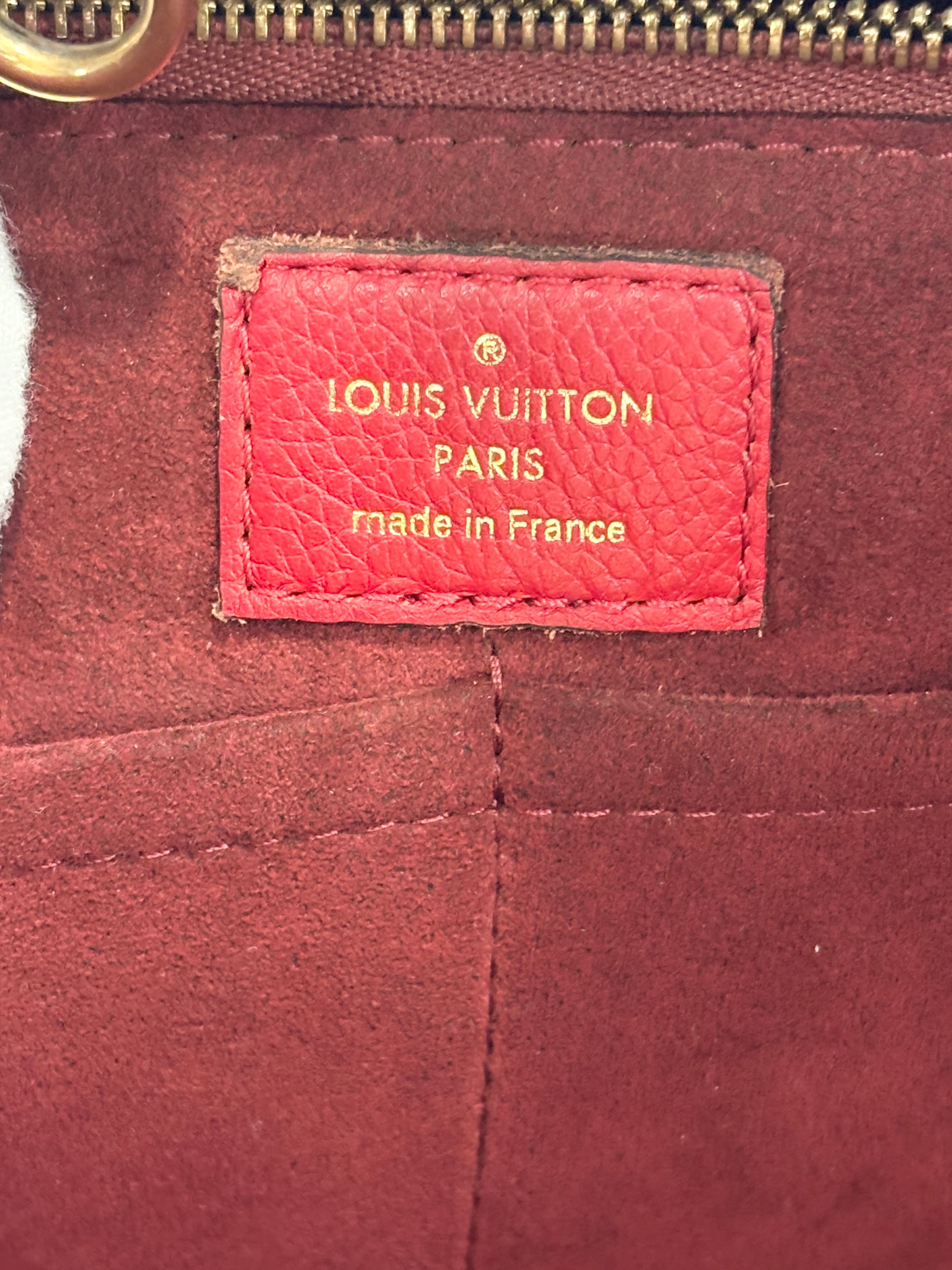M40459 Kimono Tote in Monogram Canvas and Cerise Red Calfskin