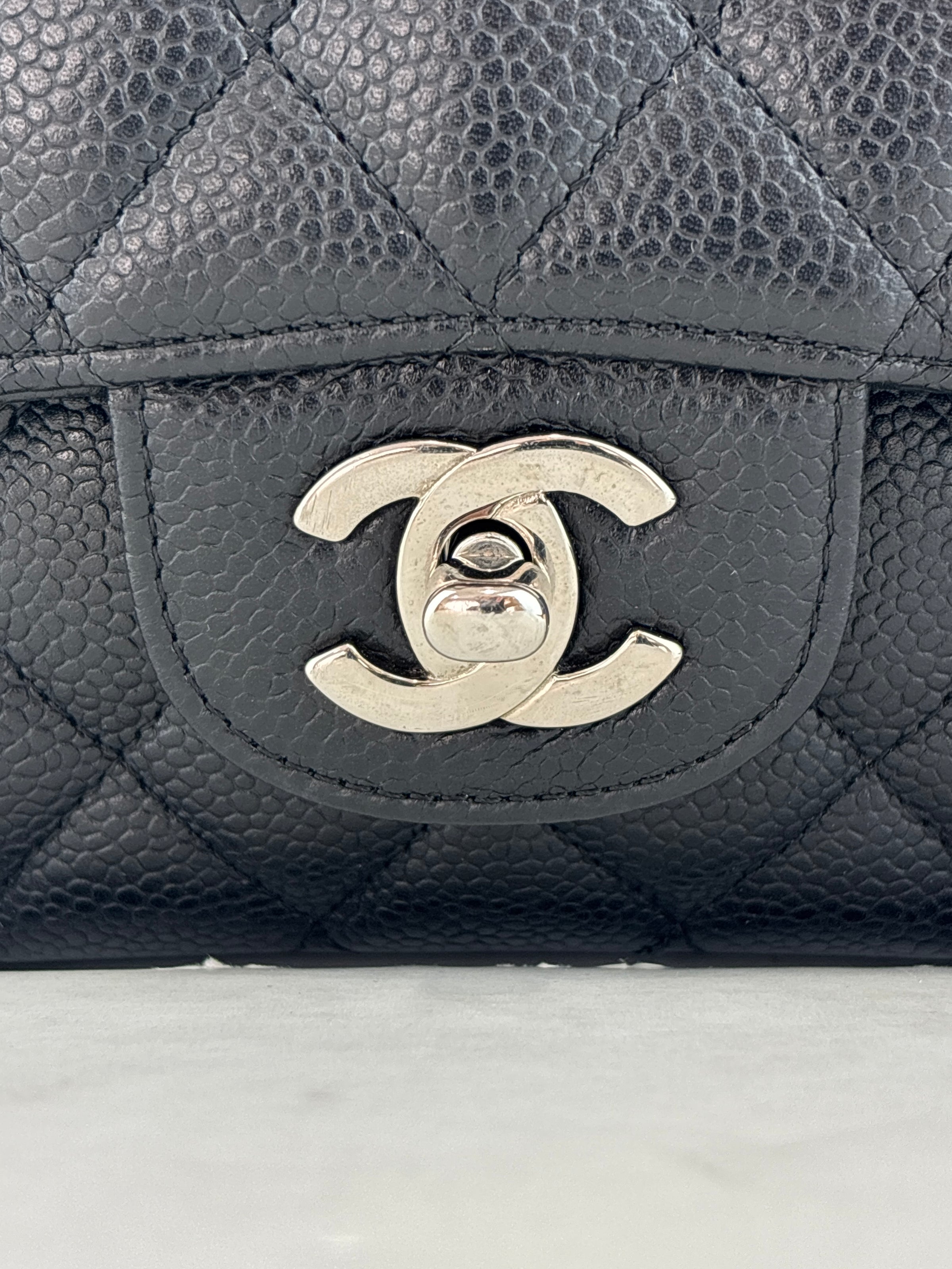 Chanel Medium Black Caviar Classic Flap SHW