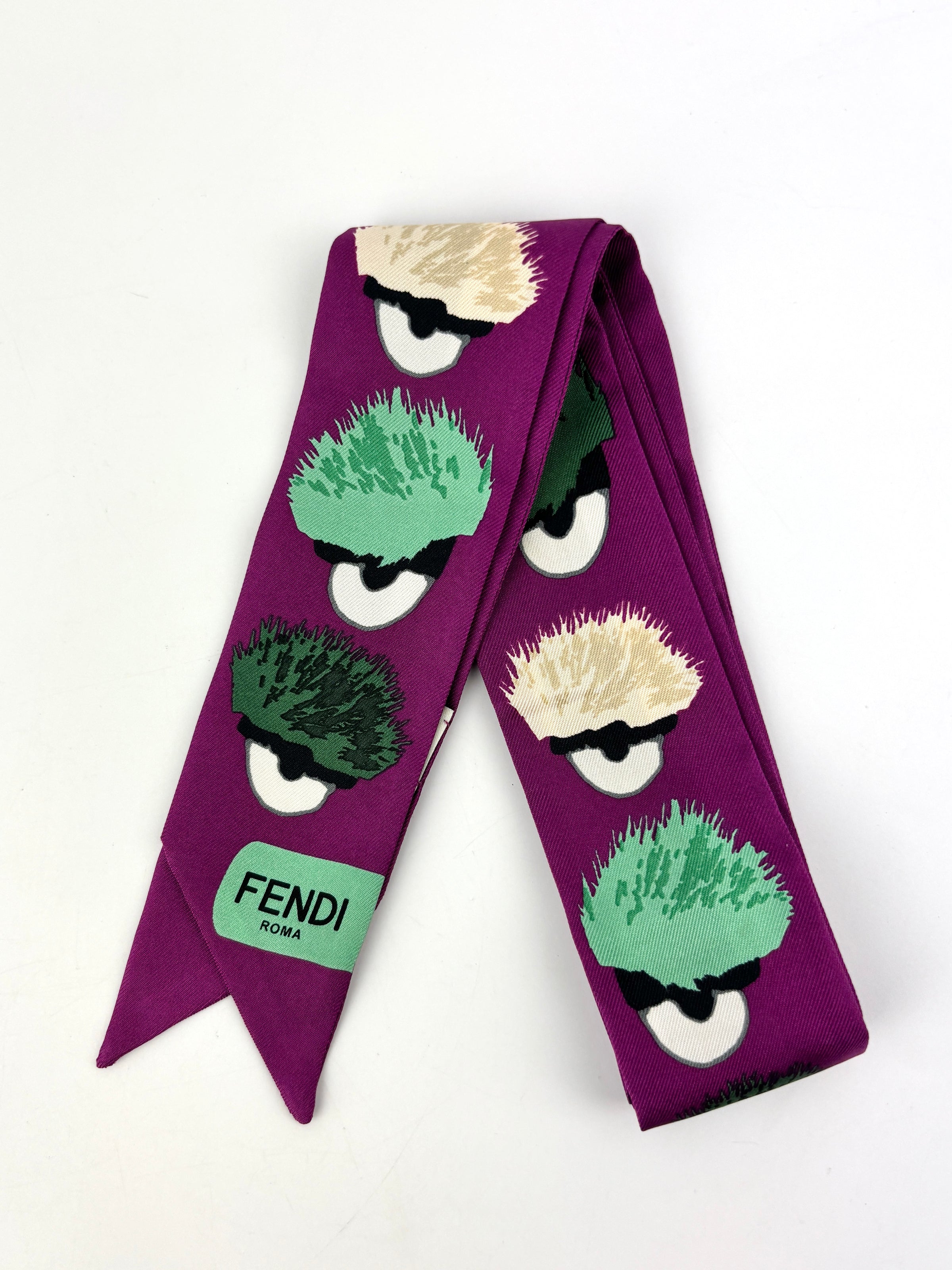 Purple/Green Printed Monster Twilly - Glampot
