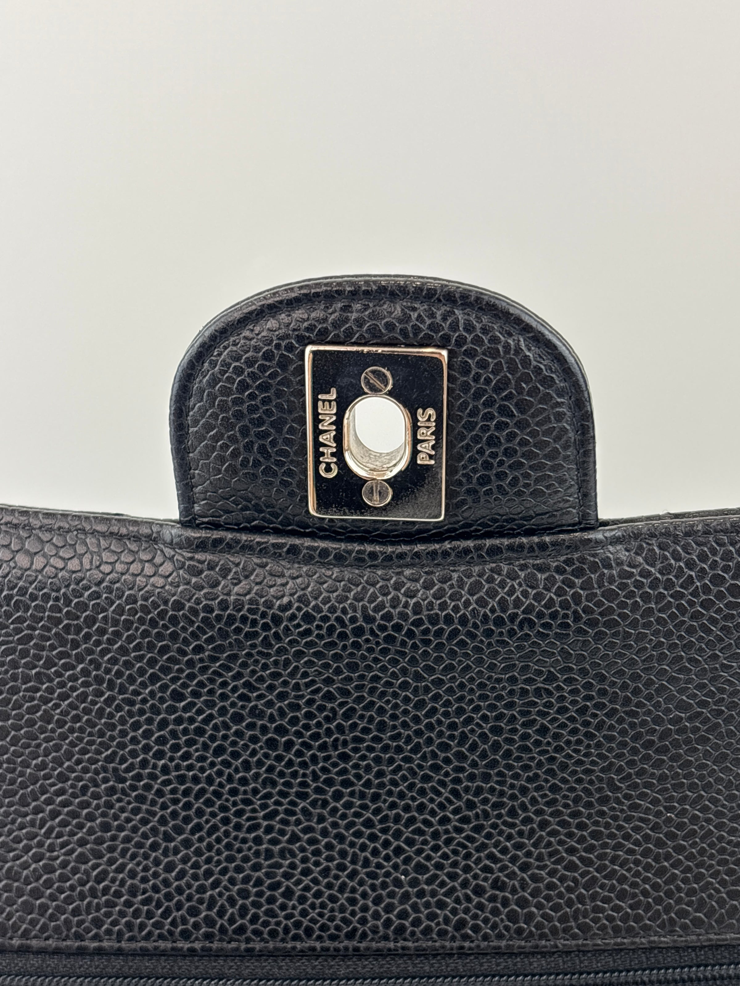 Chanel Medium Black Caviar Classic Flap SHW