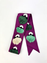 Purple/Green Printed Monster Twilly - Glampot