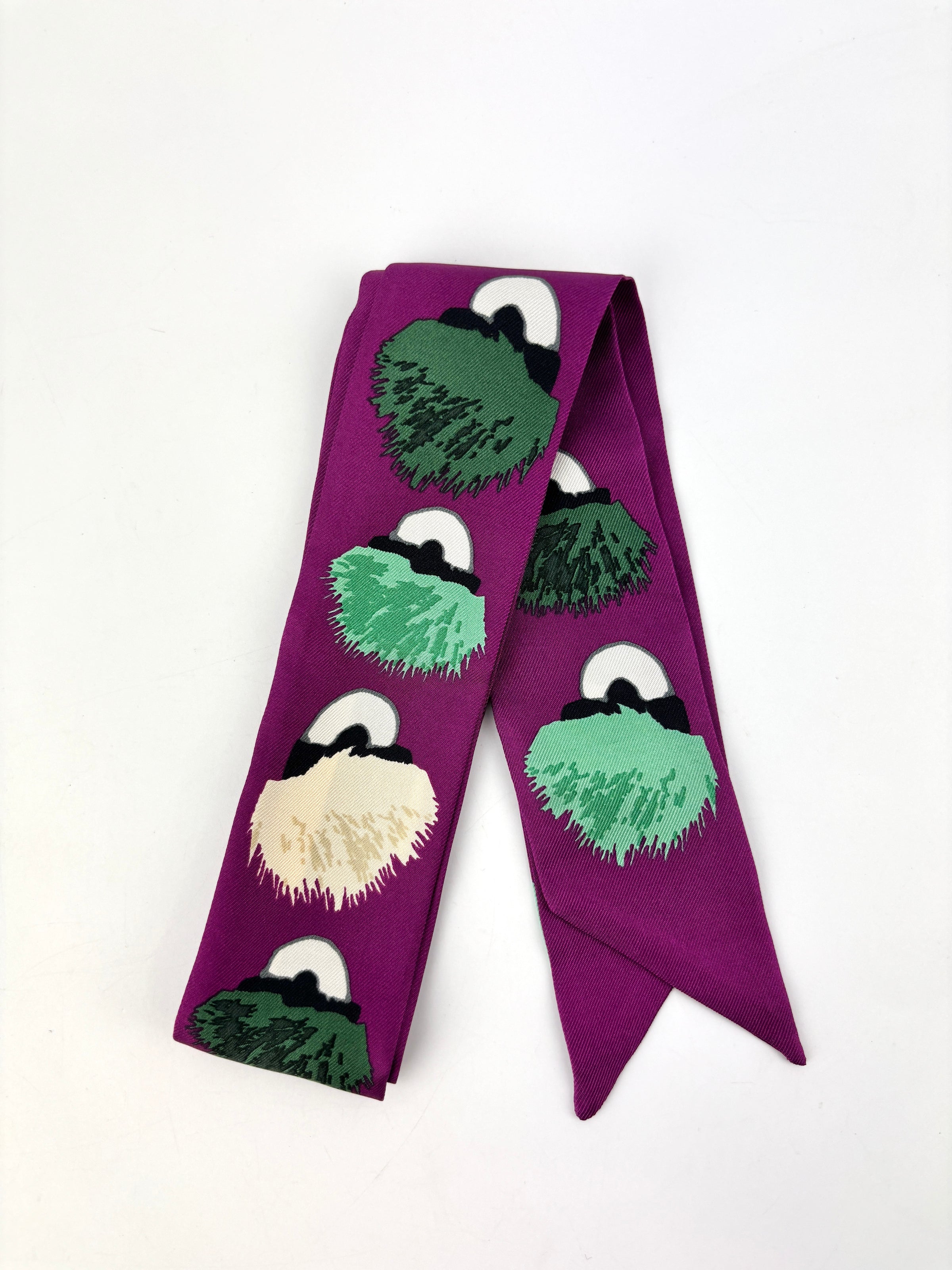 Purple/Green Printed Monster Twilly - Glampot