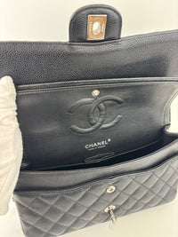 Chanel Medium Black Caviar Classic Flap SHW