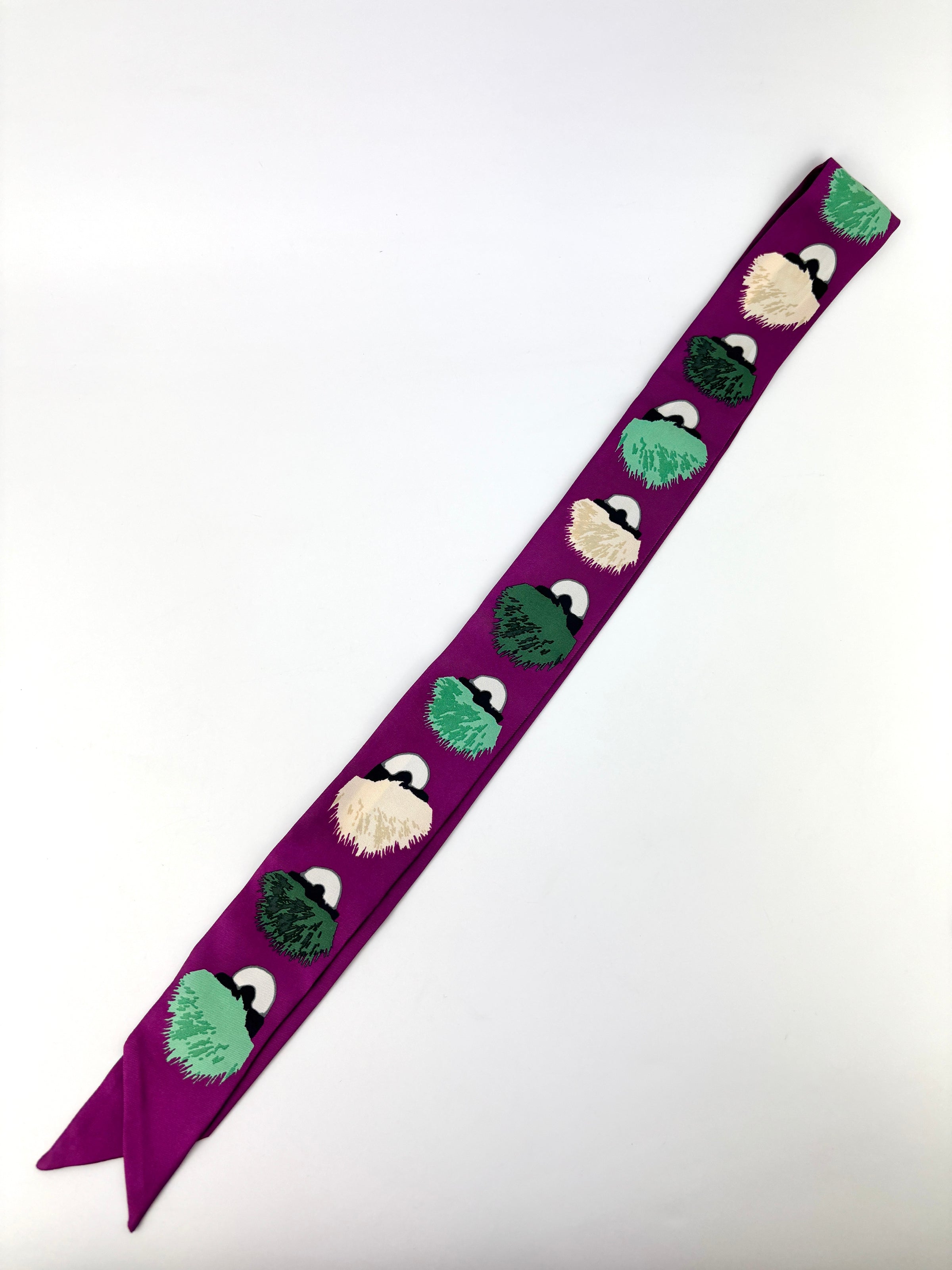 Purple/Green Printed Monster Twilly - Glampot