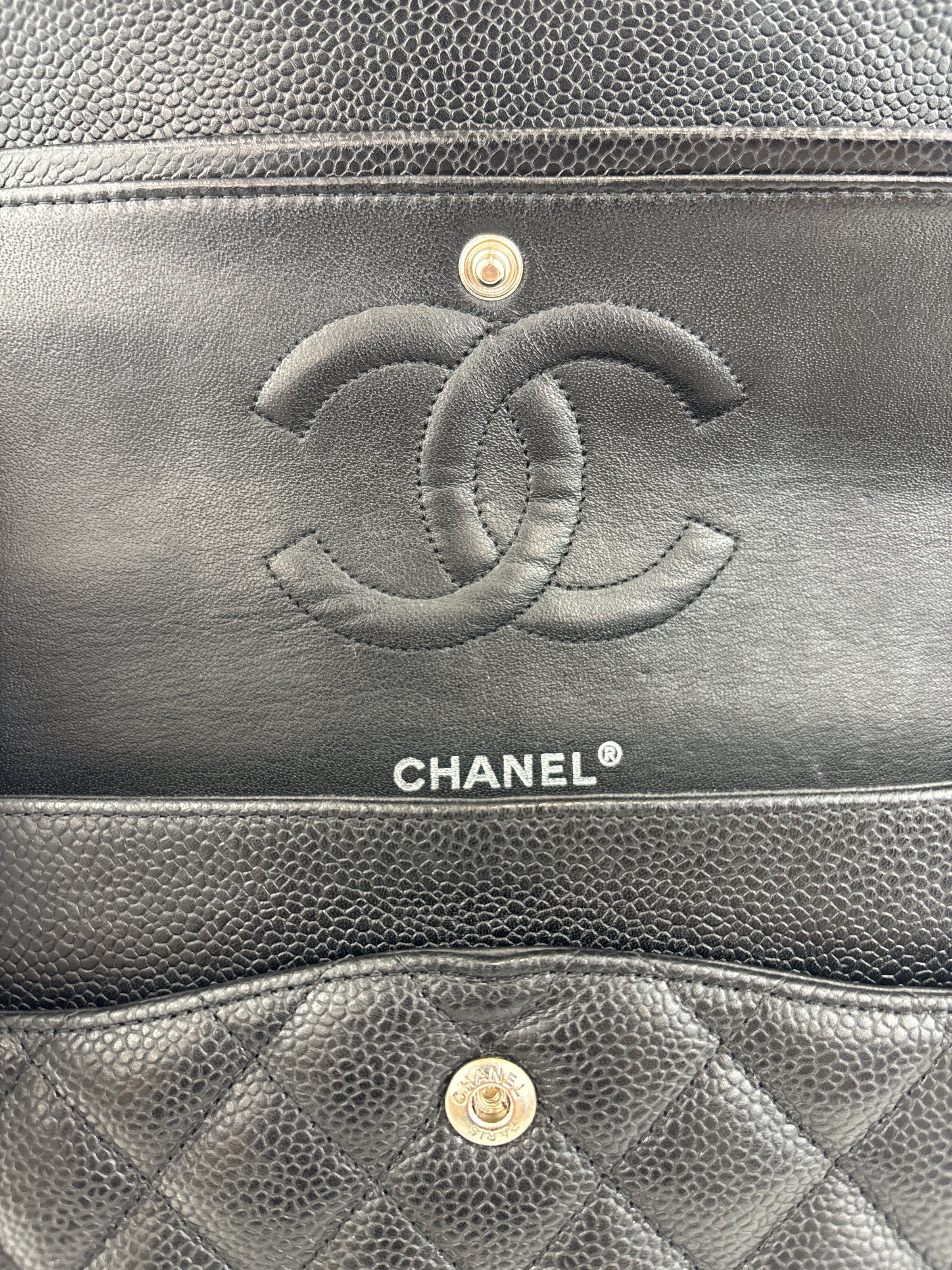 Chanel Medium Black Caviar Classic Flap SHW