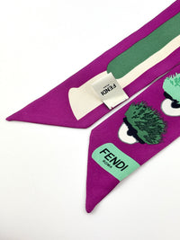 Purple/Green Printed Monster Twilly - Glampot