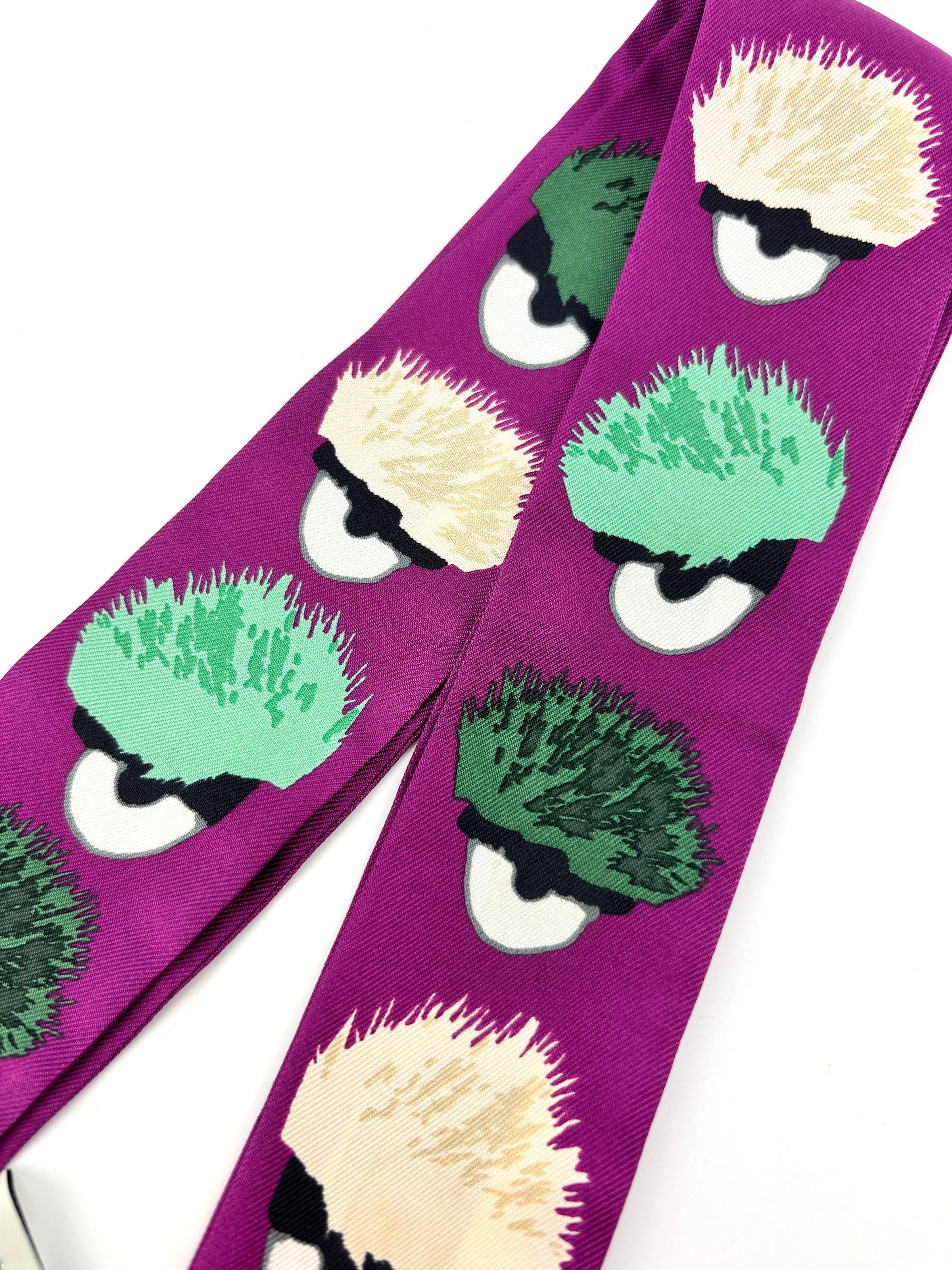 Purple/Green Printed Monster Twilly - Glampot