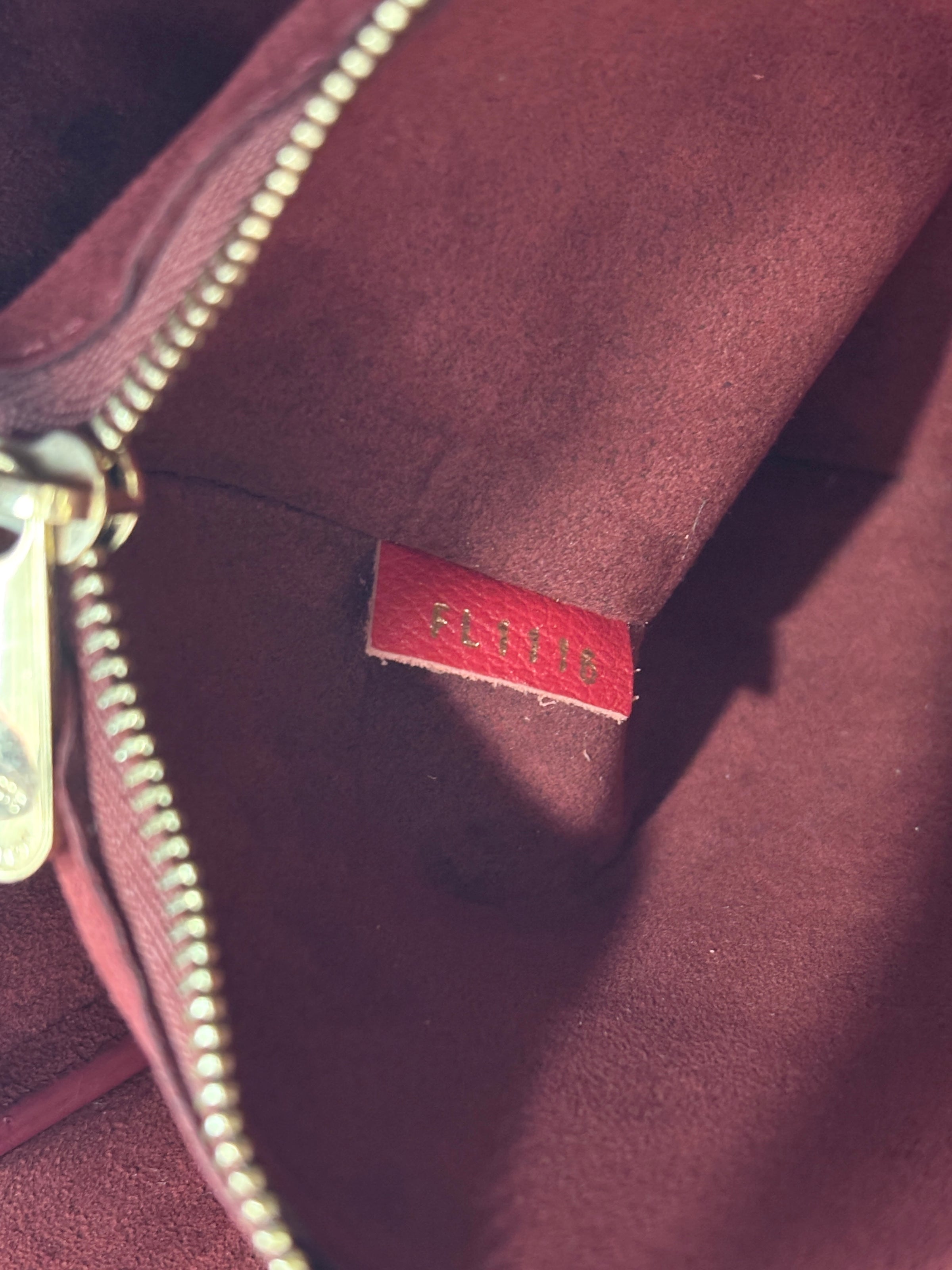 M40459 Kimono Tote in Monogram Canvas and Cerise Red Calfskin