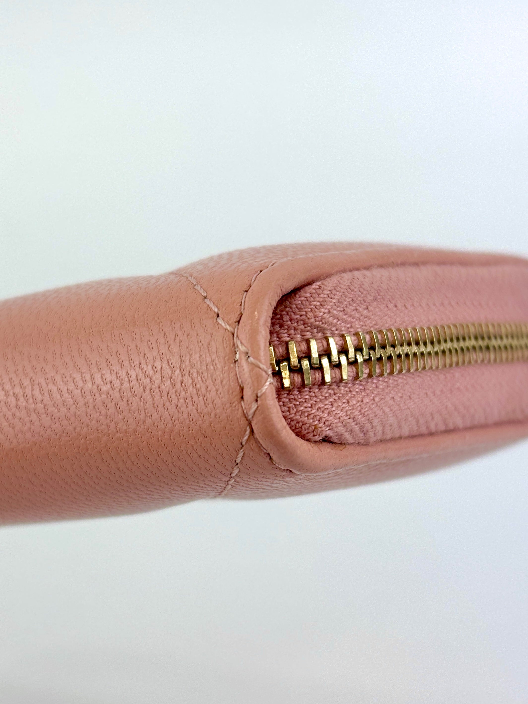 19 Zip Around Long Wallet Quilted Lambskin in Light Pink GHW