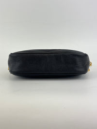Saint Laurent Mini Lou Camera Bag in Black Chevron Quilted Grained Leather