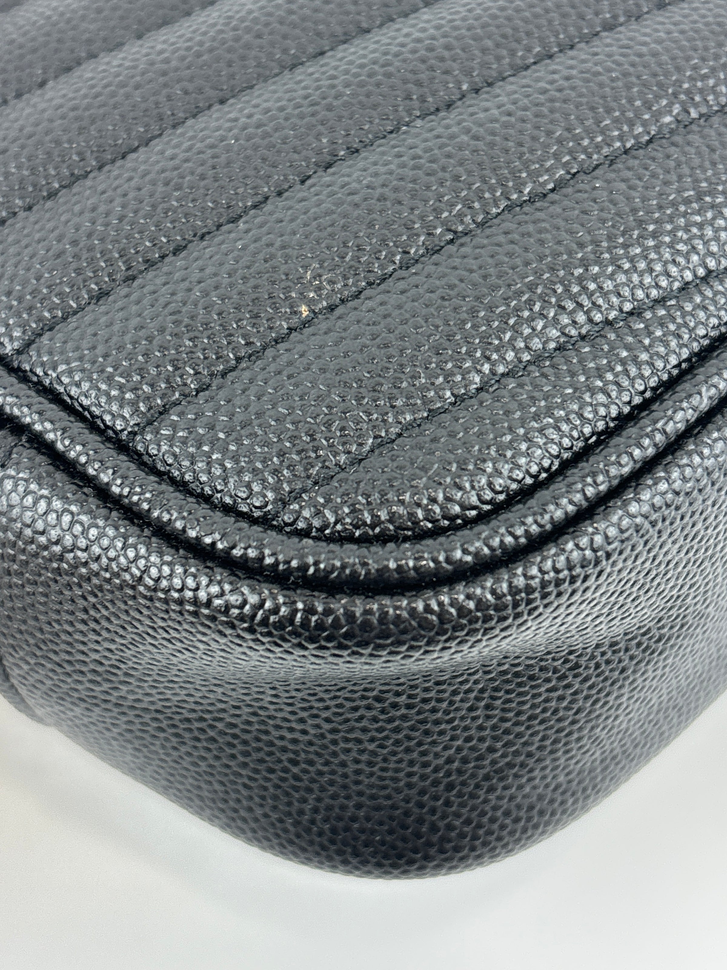 Saint Laurent Mini Lou Camera Bag in Black Chevron Quilted Grained Leather