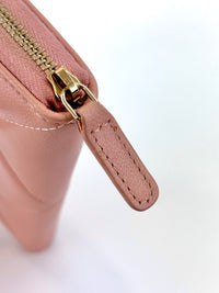 19 Zip Around Long Wallet Quilted Lambskin in Light Pink GHW