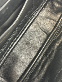 Saint Laurent Mini Lou Camera Bag in Black Chevron Quilted Grained Leather