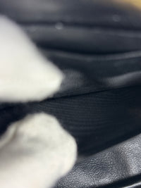 Saint Laurent Mini Lou Camera Bag in Black Chevron Quilted Grained Leather