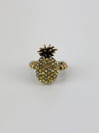 Jonquil & Topaz Crystal Studded Pineapple Ring Size M