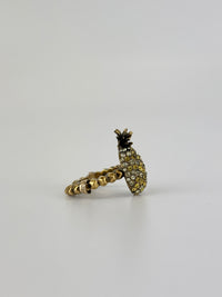 Jonquil & Topaz Crystal Studded Pineapple Ring Size M