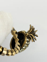 Jonquil & Topaz Crystal Studded Pineapple Ring Size M