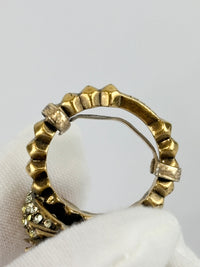 Jonquil & Topaz Crystal Studded Pineapple Ring Size M