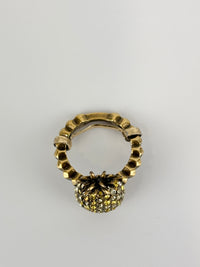 Jonquil & Topaz Crystal Studded Pineapple Ring Size M
