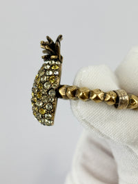 Jonquil & Topaz Crystal Studded Pineapple Ring Size M