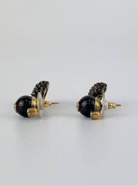 Gold & Black Pineapple Pearl Earrings