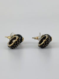 Gold & Black Pineapple Pearl Earrings