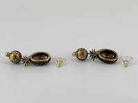 Gold & Black Pineapple Pearl Earrings