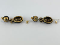 Gold & Black Pineapple Pearl Earrings