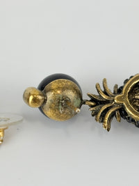 Gold & Black Pineapple Pearl Earrings