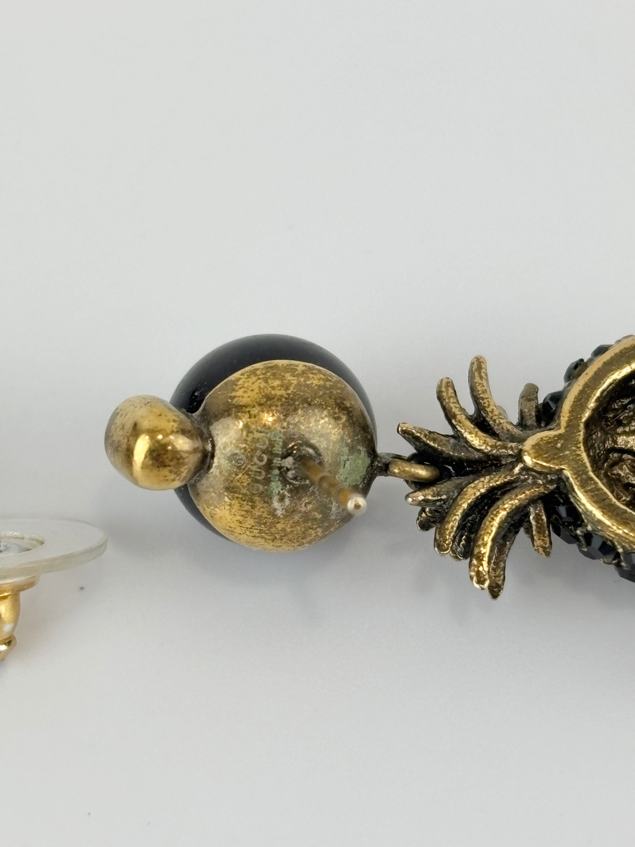 Gold & Black Pineapple Pearl Earrings