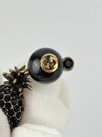 Gold & Black Pineapple Pearl Earrings