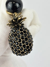 Gold & Black Pineapple Pearl Earrings