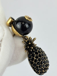 Gold & Black Pineapple Pearl Earrings