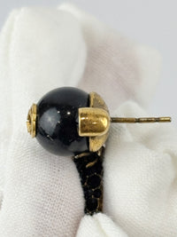 Gold & Black Pineapple Pearl Earrings