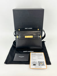 Baby Manhattan Leather Shoulder Bag Black