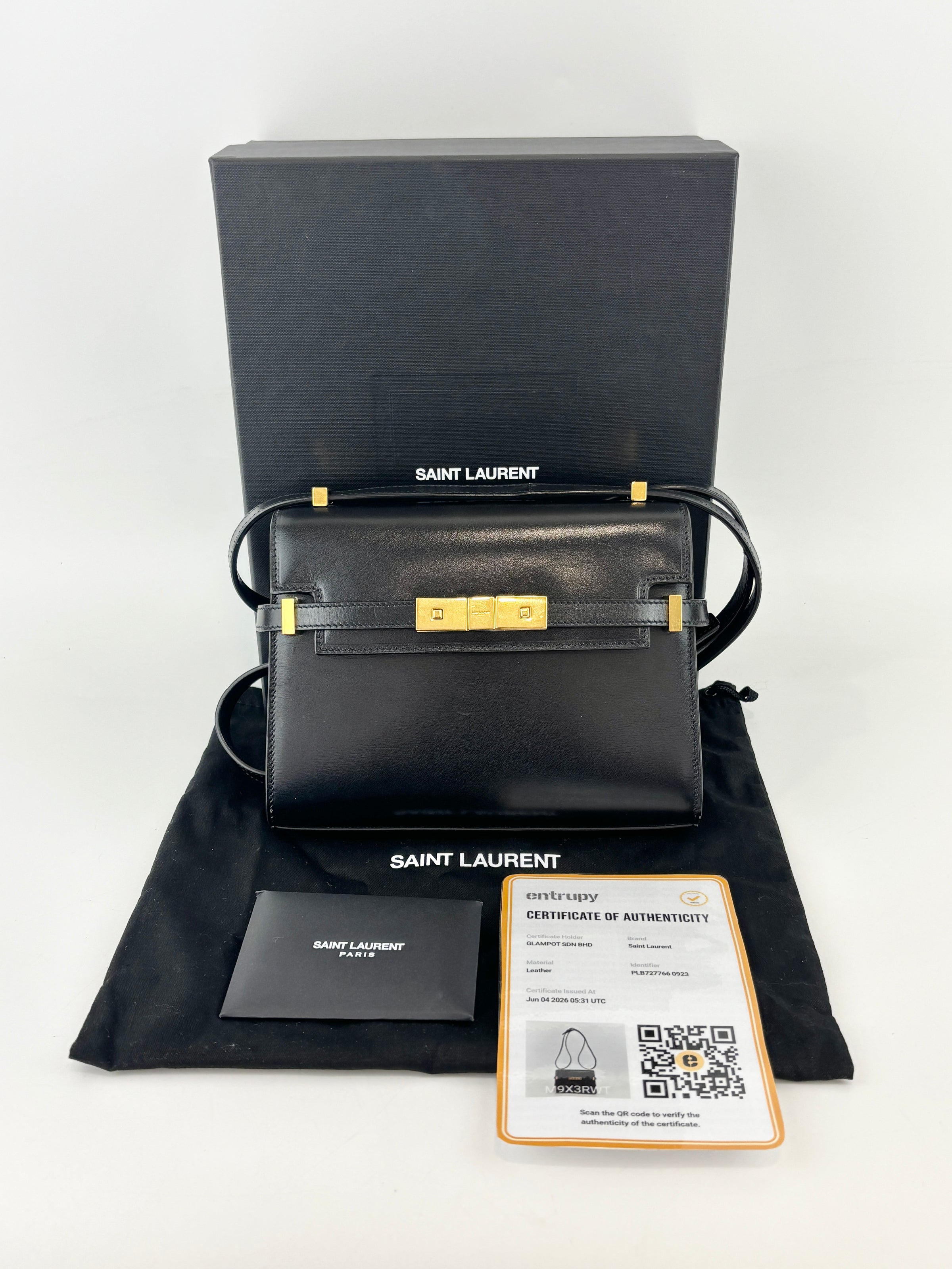 Baby Manhattan Leather Shoulder Bag Black