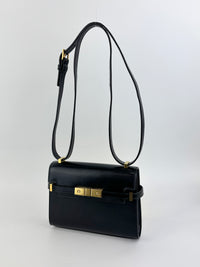 Baby Manhattan Leather Shoulder Bag Black
