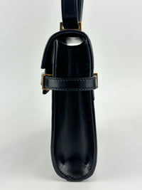 Baby Manhattan Leather Shoulder Bag Black
