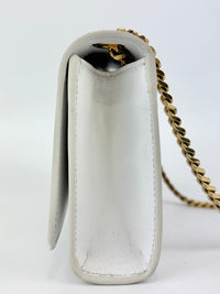 Small Kate White Grain De Poudre Embossed Leather GHW