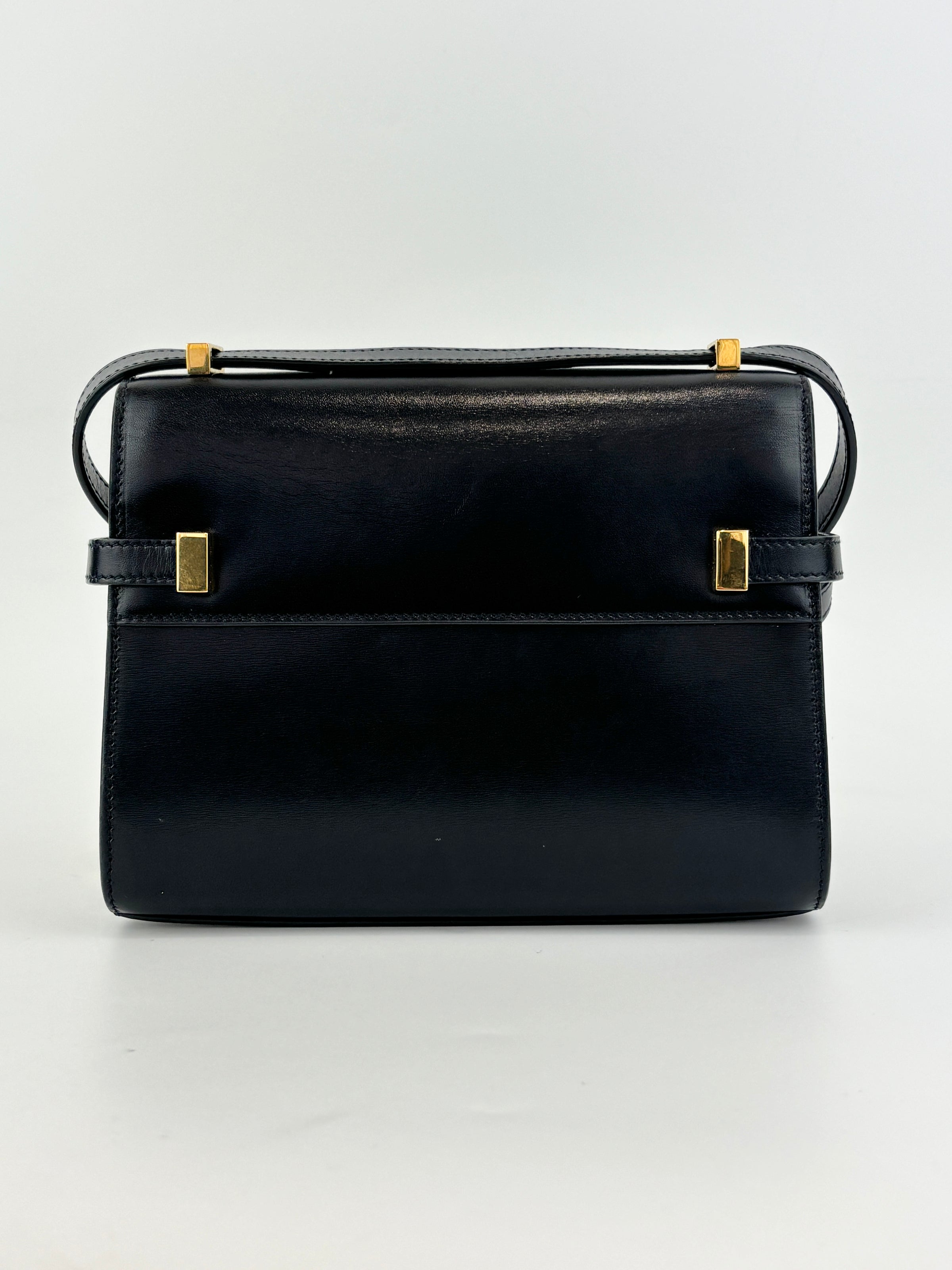 Baby Manhattan Leather Shoulder Bag Black