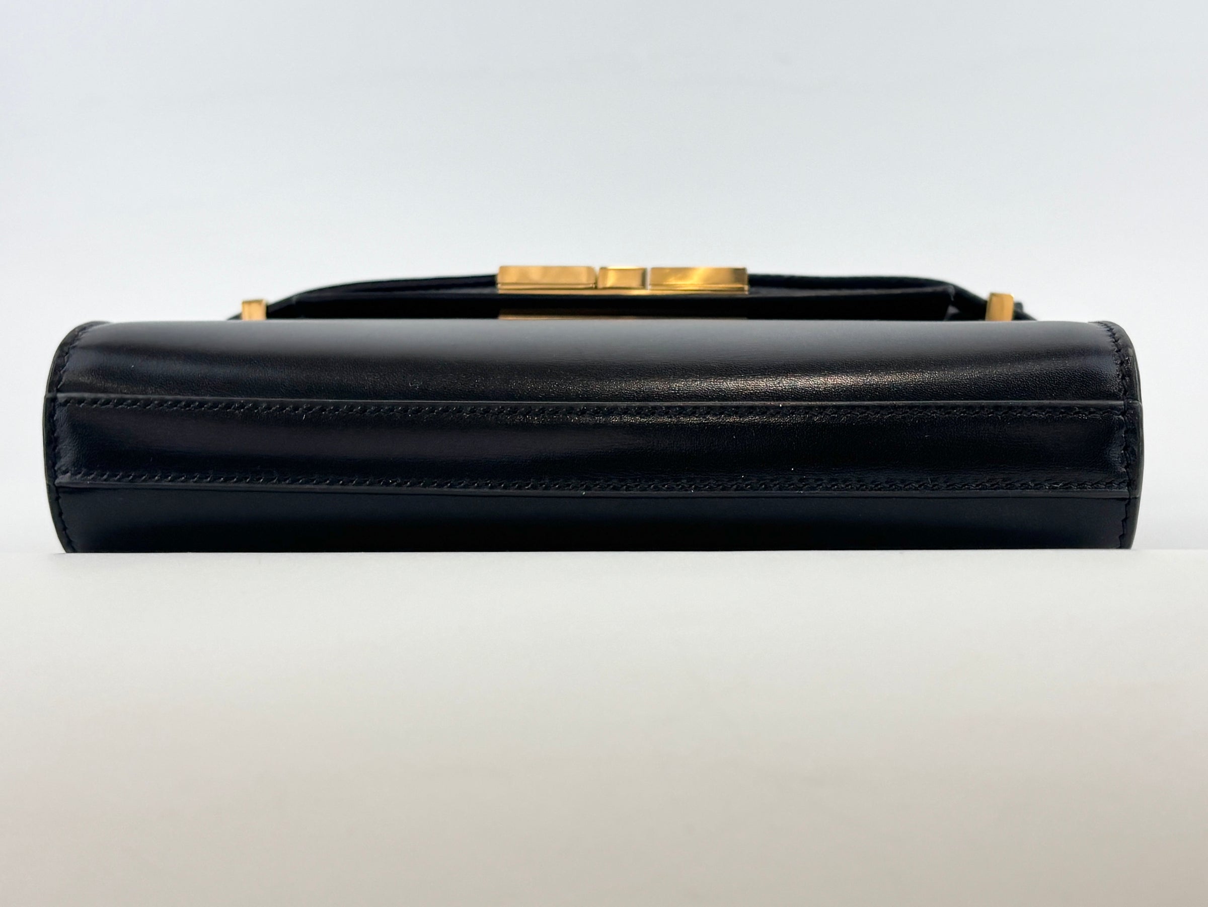 Baby Manhattan Leather Shoulder Bag Black