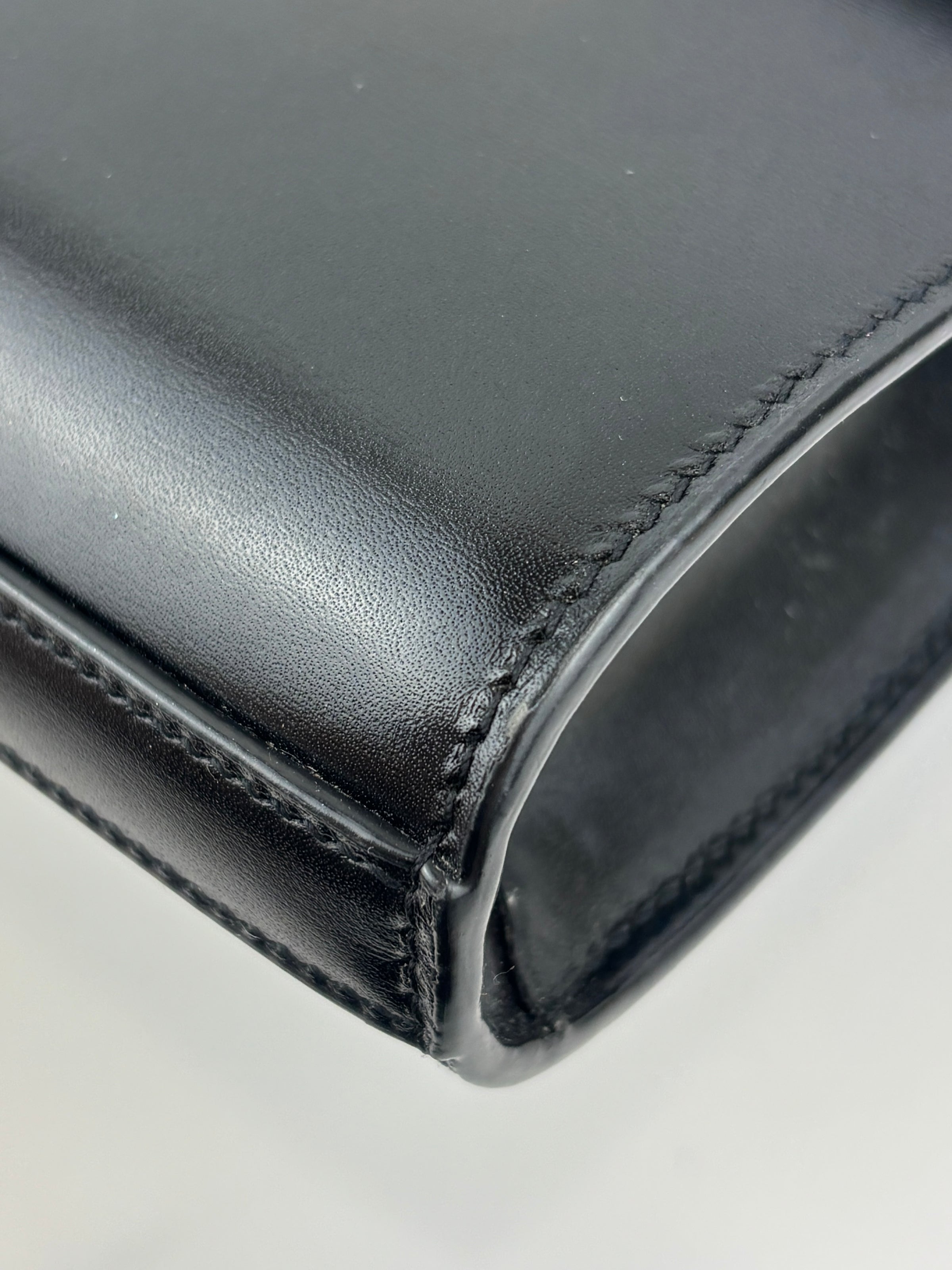Baby Manhattan Leather Shoulder Bag Black