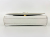 Small Kate White Grain De Poudre Embossed Leather GHW