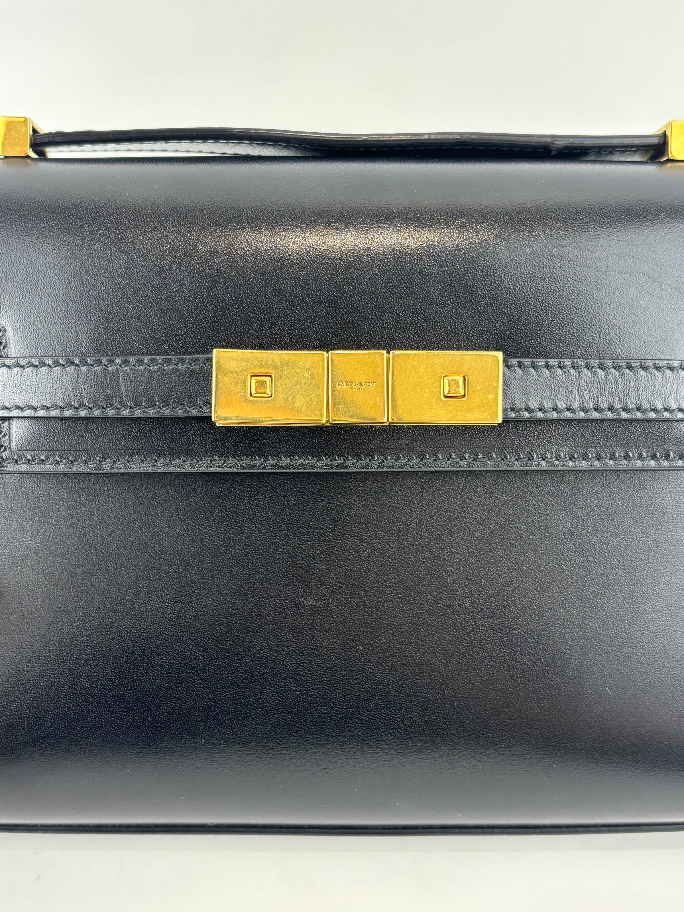 Baby Manhattan Leather Shoulder Bag Black